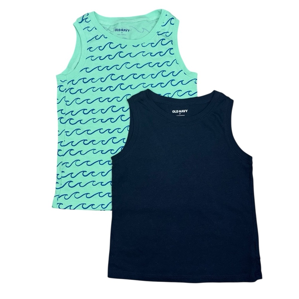 (2) Like New Old Navy Tank Top Bundle Ocean Waves Print Muscle Tee 5T - Picture 8 of 8